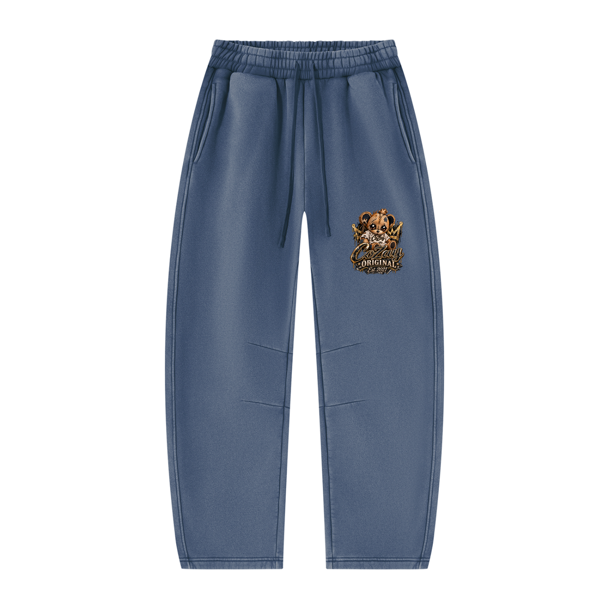 COZAY ORIGINAL Unisex Vintage Wash Barrel Leg Fleece Sweatpants