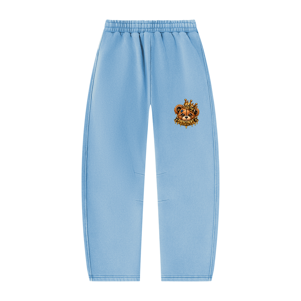 CoZay Original Bear Unisex Vintage Wash Barrel Leg Fleece Sweatpants