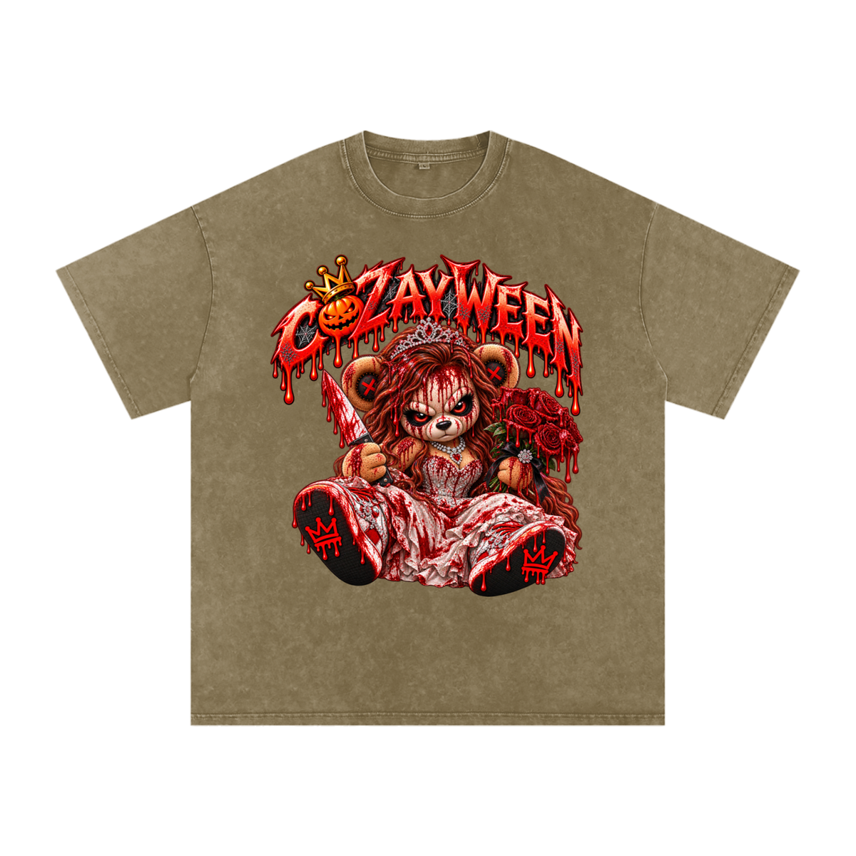 CoZayWeen Carey Snow Washed Oversized Cotton T-Shirt