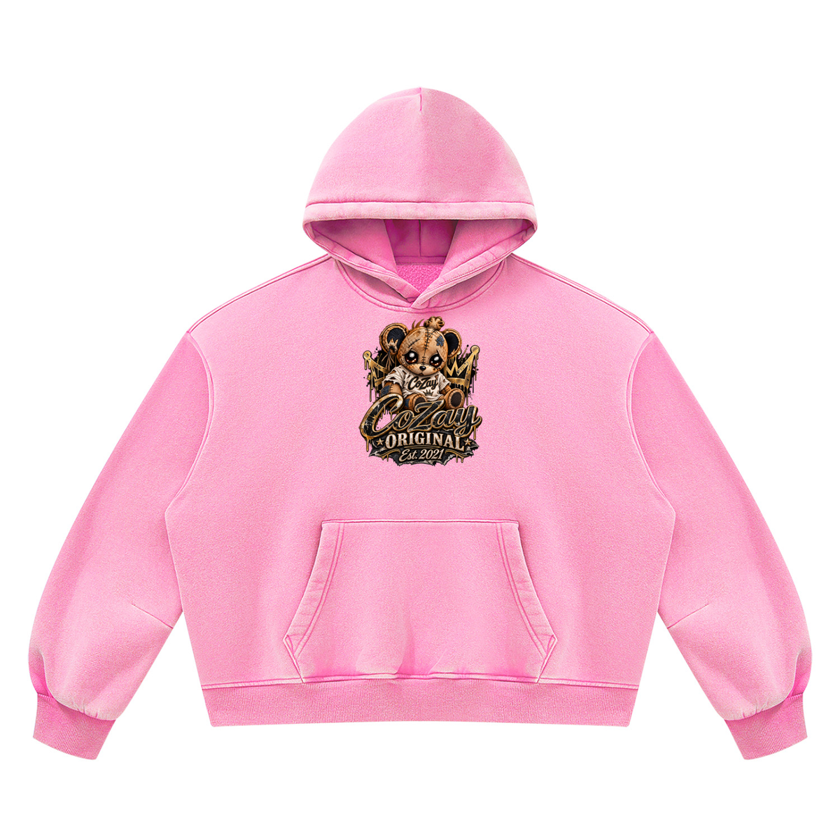 COZAY ORIGINAL Unisex Vintage Wash Boxy Fleece Hoodie