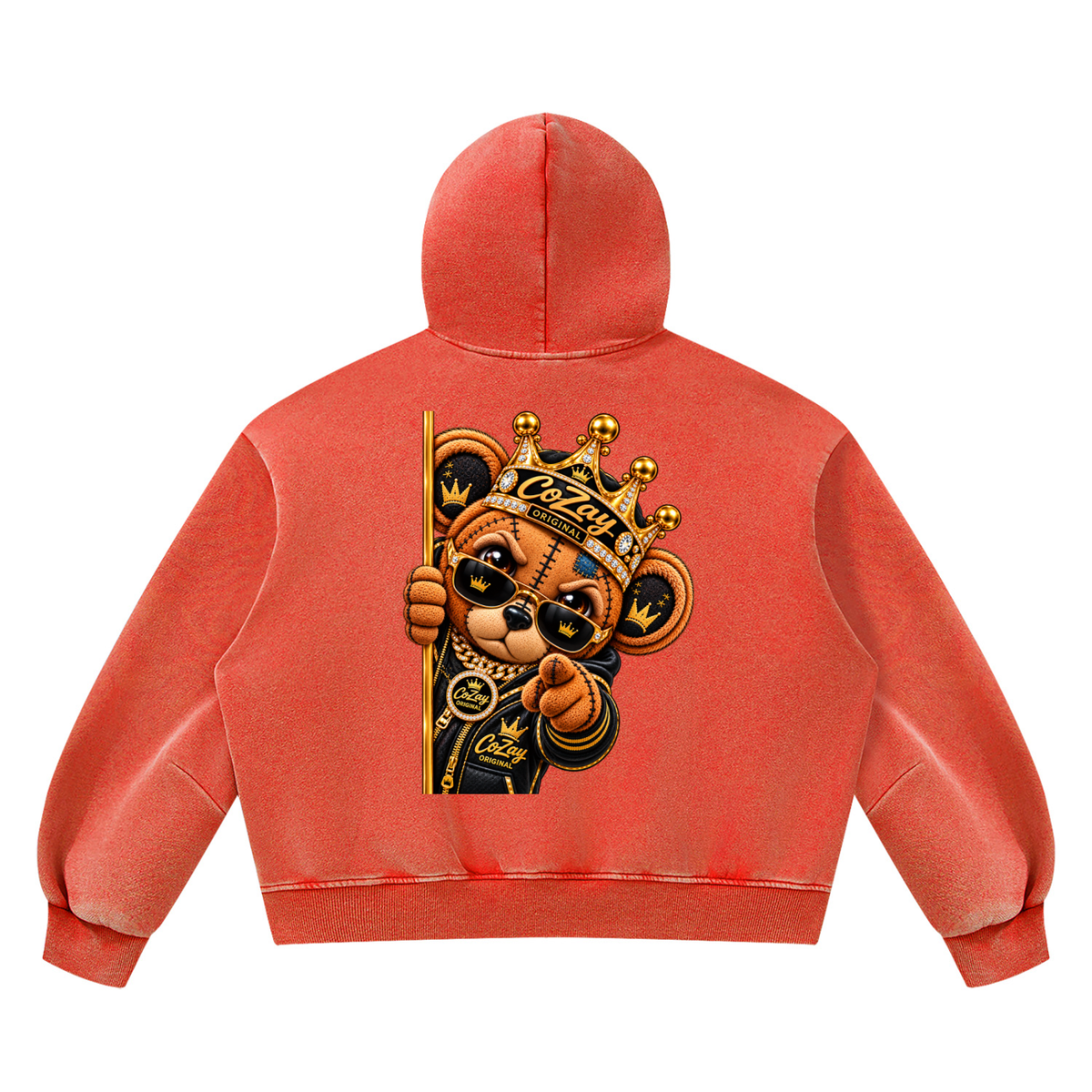 CoZay Original ICU Bear Unisex Vintage Wash Boxy Fleece Hoodie