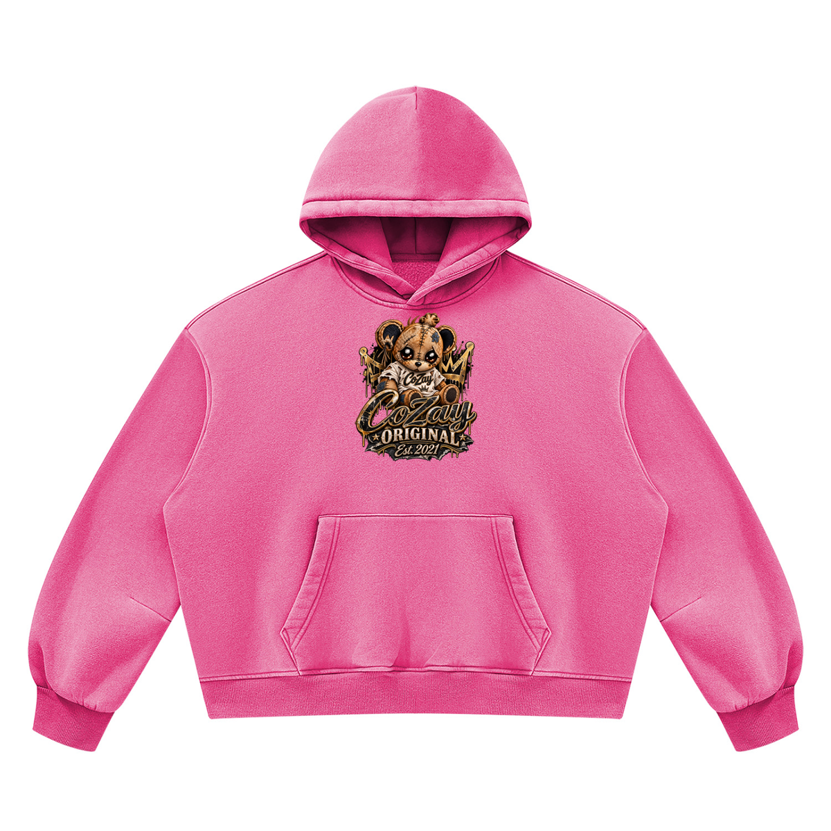 COZAY ORIGINAL Unisex Vintage Wash Boxy Fleece Hoodie