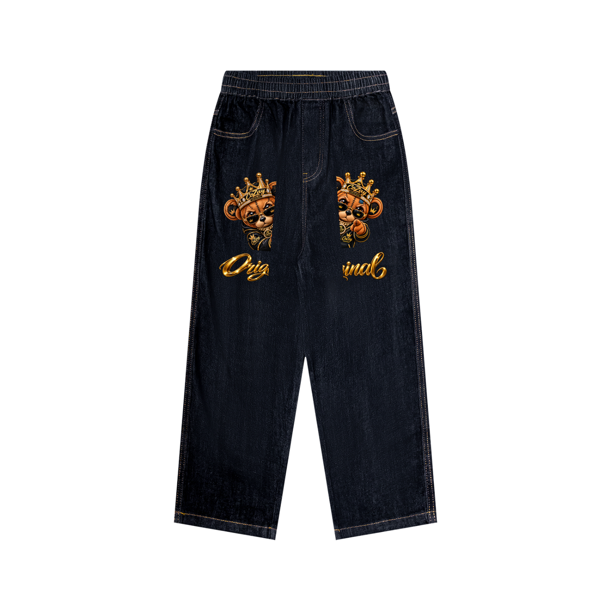 CoZay Original Bear Kid’s Straight Leg Elastic Waist Jeans
