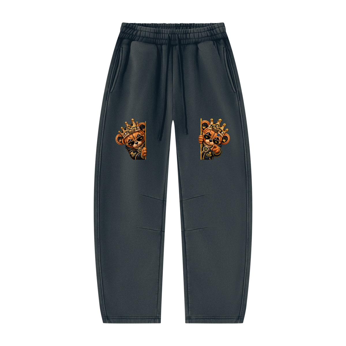 CoZay Original ICU Bear Unisex Vintage Wash Barrel Leg Fleece Sweatpants