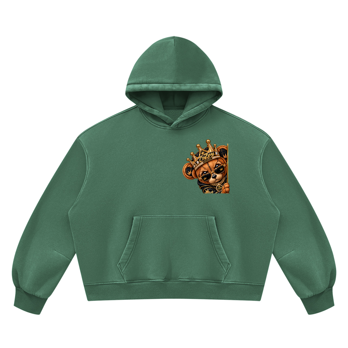 CoZay Original ICU Bear Unisex Vintage Wash Boxy Fleece Hoodie