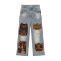 CoZay Legends AOP Vintage Wash Distressed Denim Jeans
