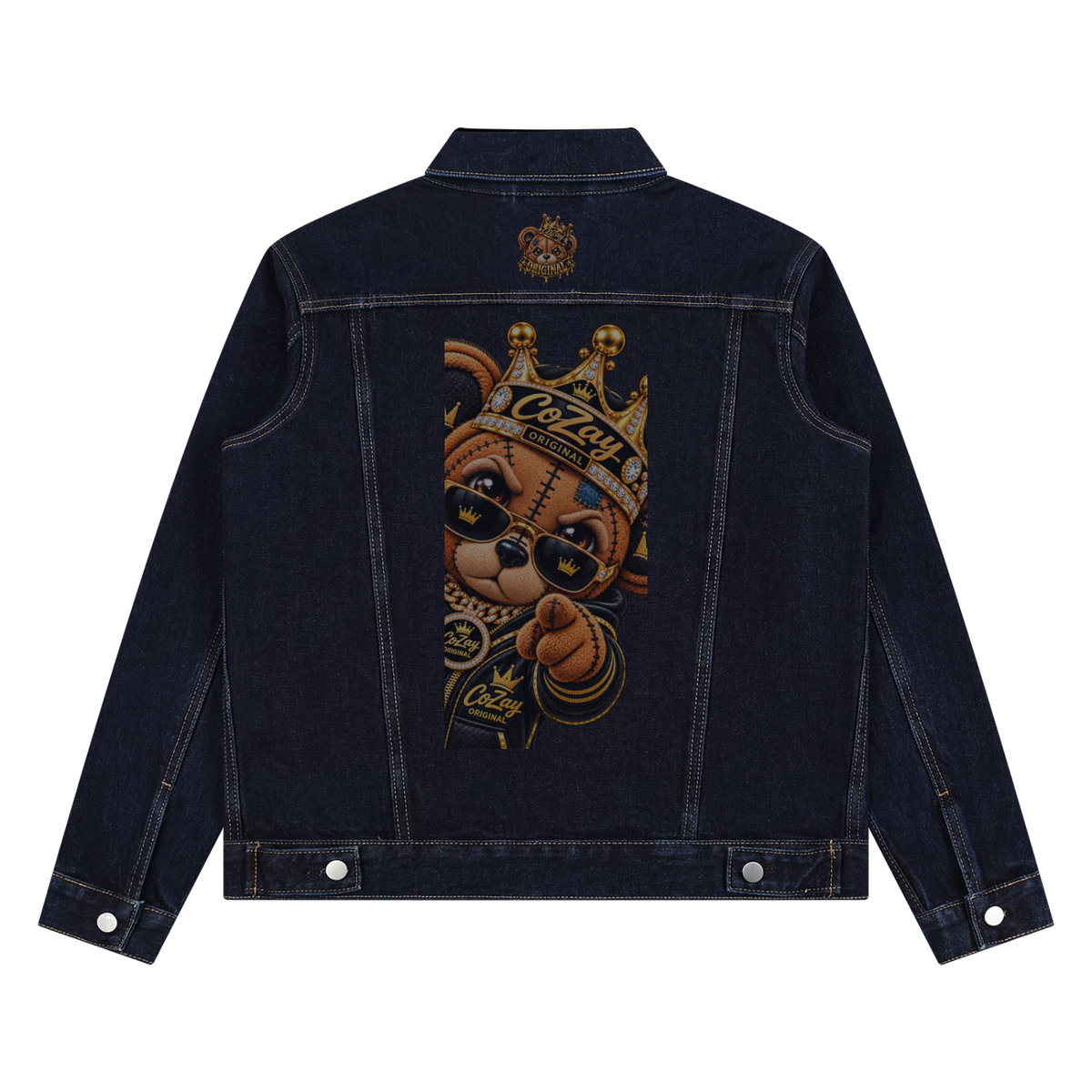 CoZay Original Bear Unisex Vintage Wash Denim Jacket