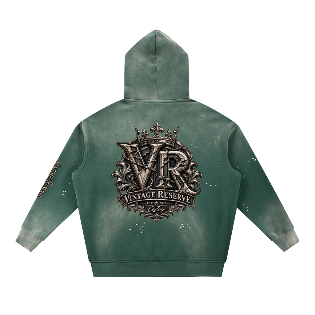 CoZay Vintage  Reserve Washed Frayed Fleece Hoodie