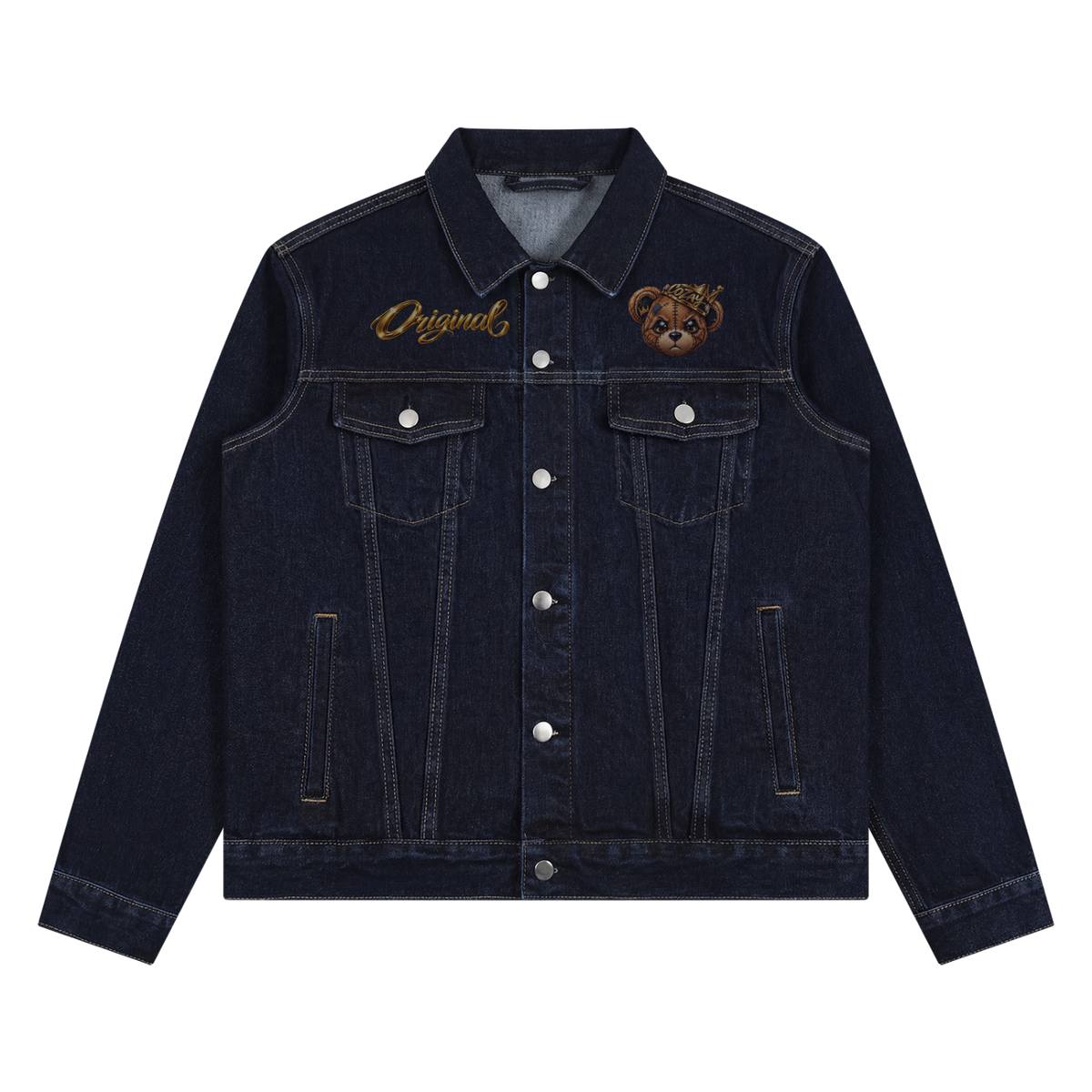 CoZay Original Bear Unisex Vintage Wash Denim Jacket