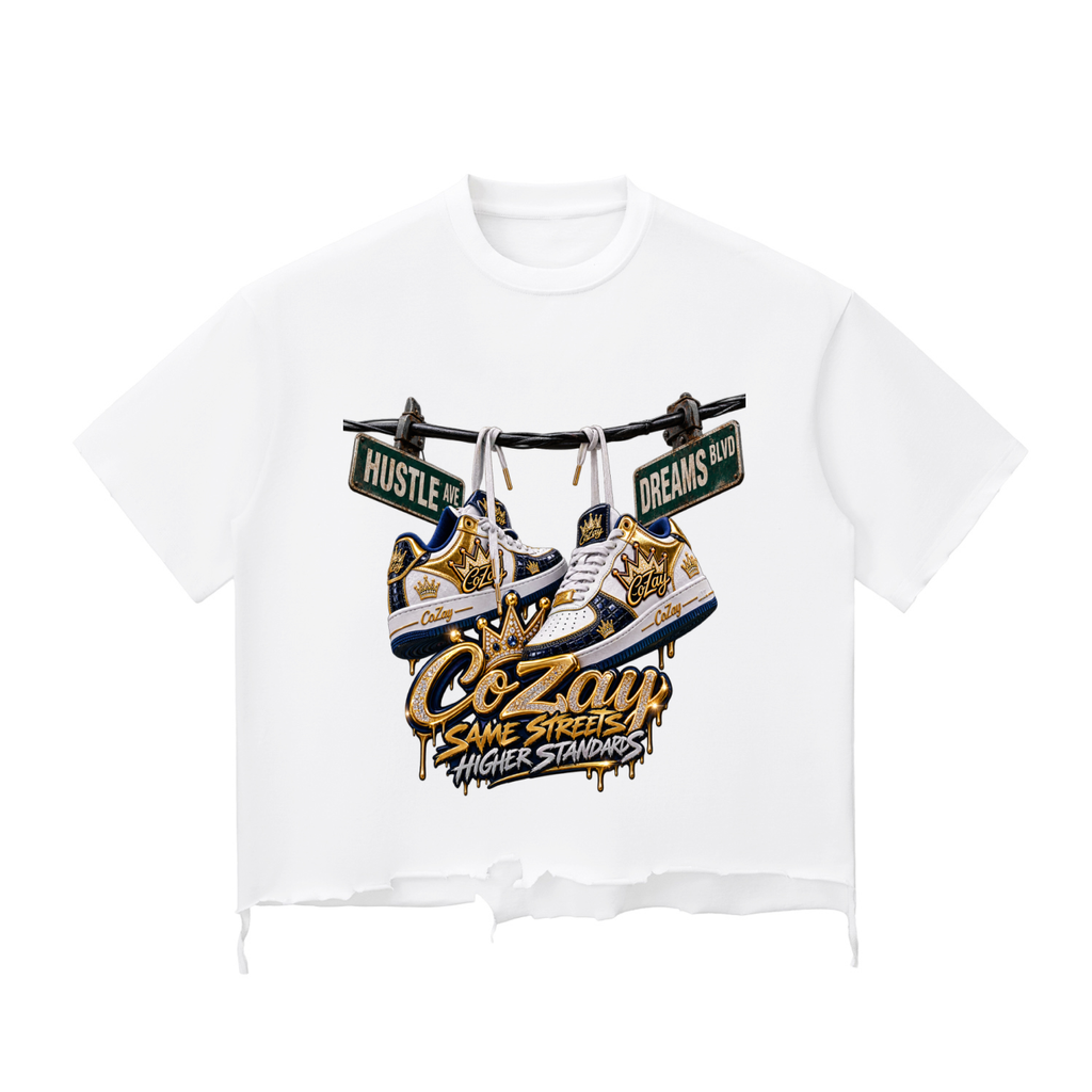 CoZay Signature Snow Wash Raw-Hem Boxy T-shirt