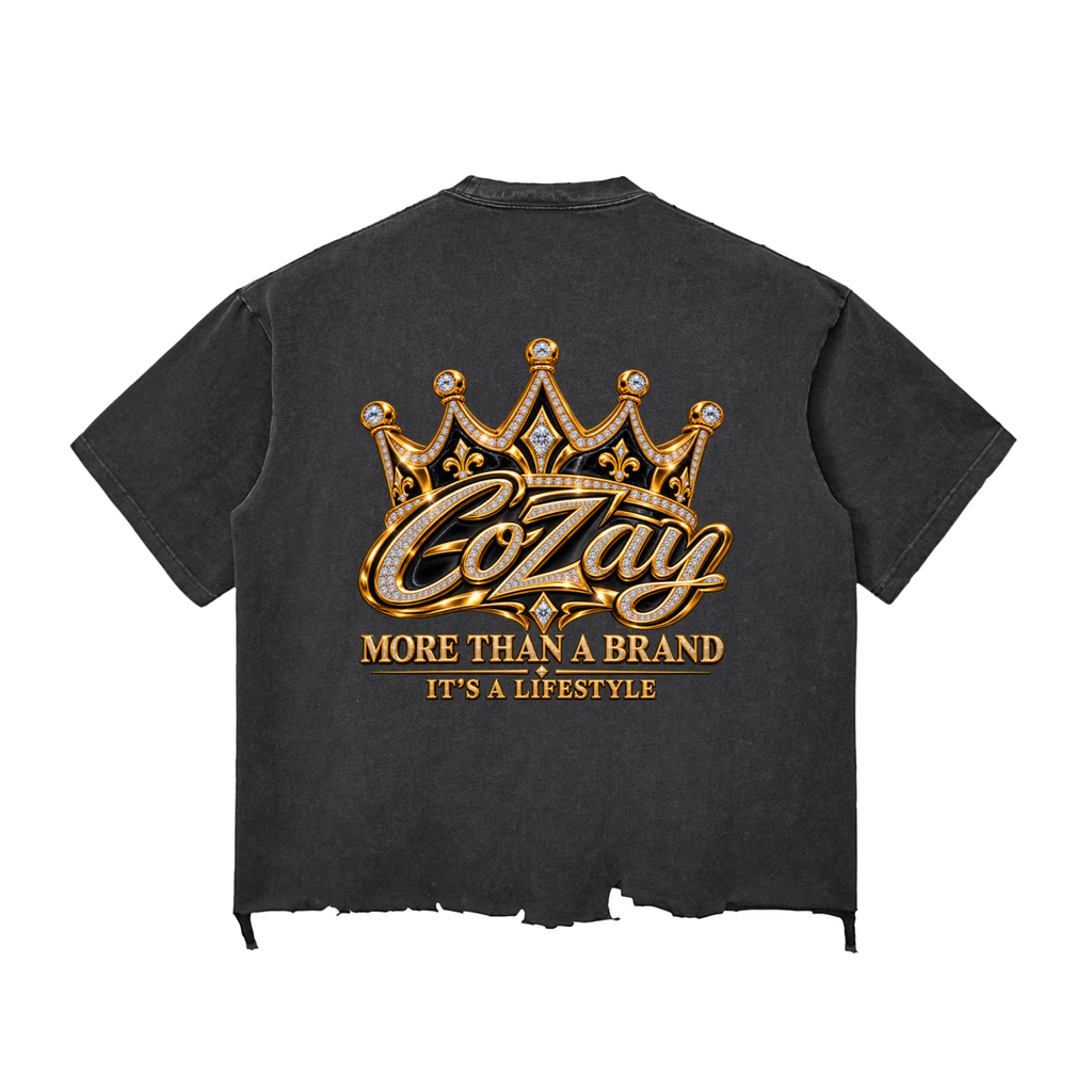 CoZay Signature Snow Wash Raw-Hem Boxy T-shirt
