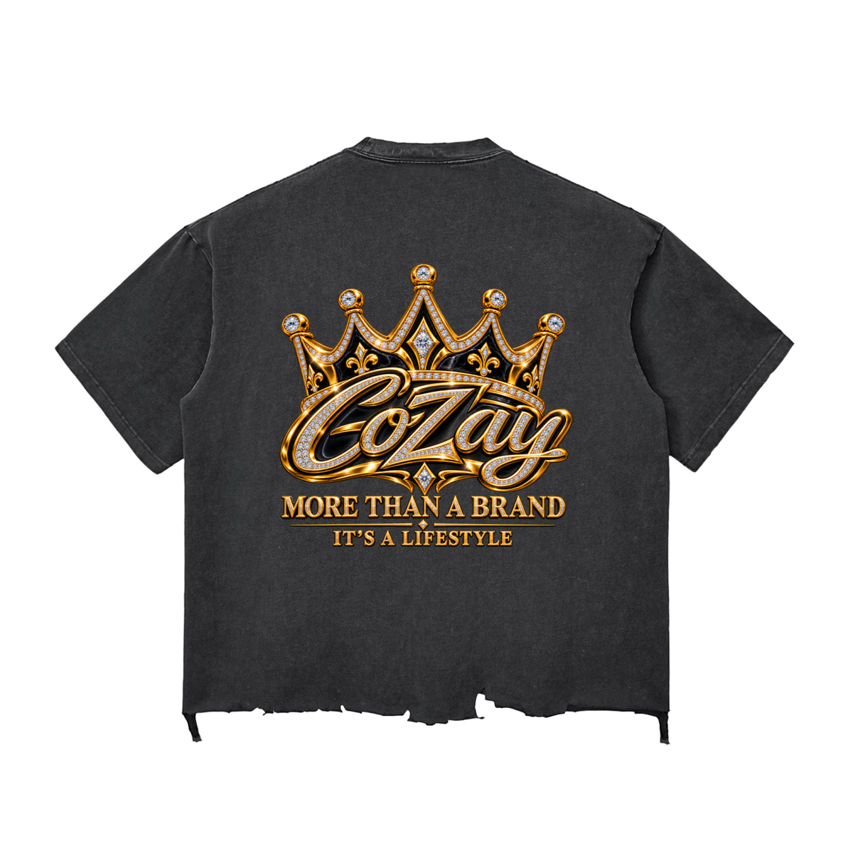CoZay Signature Snow Wash Raw-Hem Boxy T-shirt