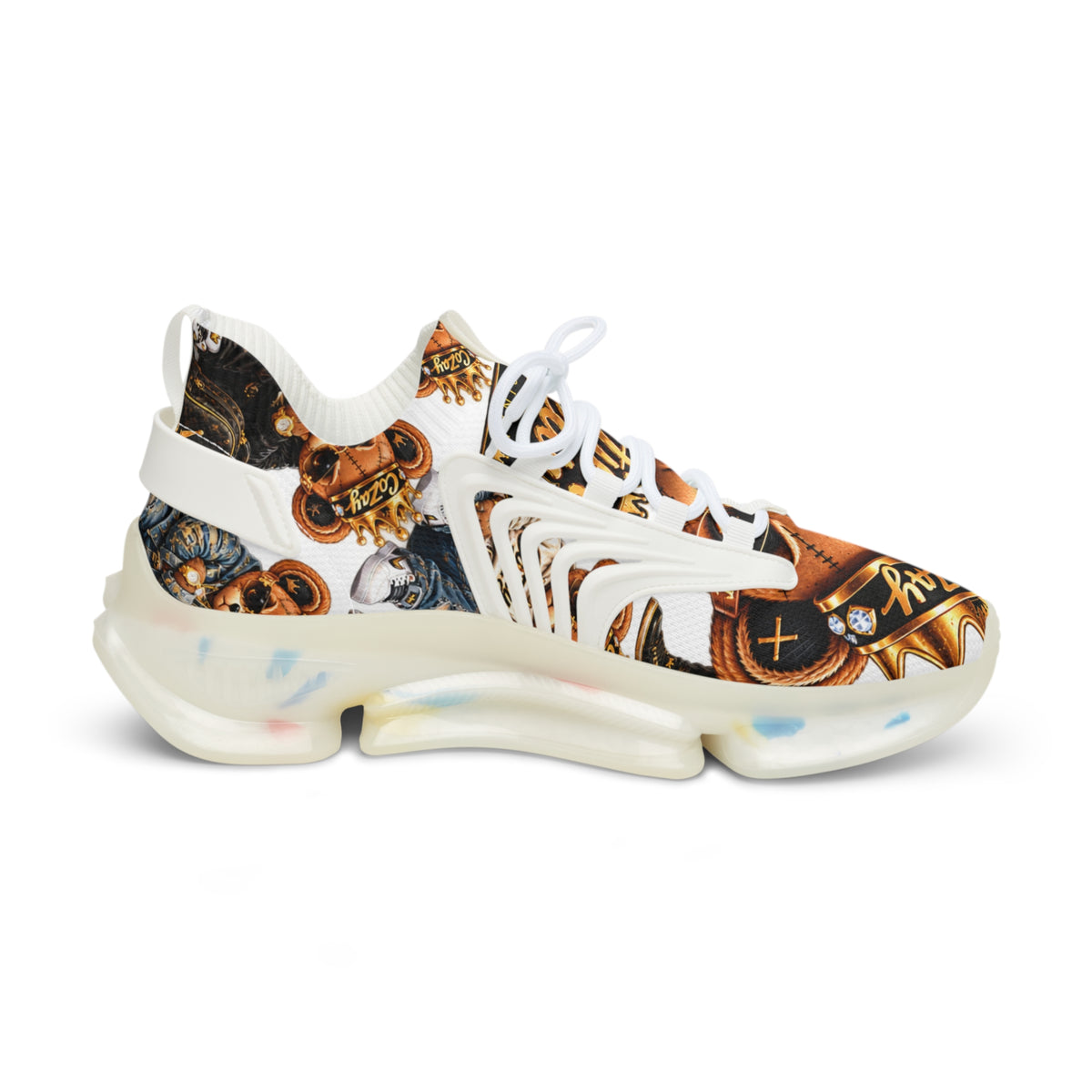CoZay Original Cartier Bear Men's Athletic Sneakers — Vintage Football Graphic Mesh Shoes