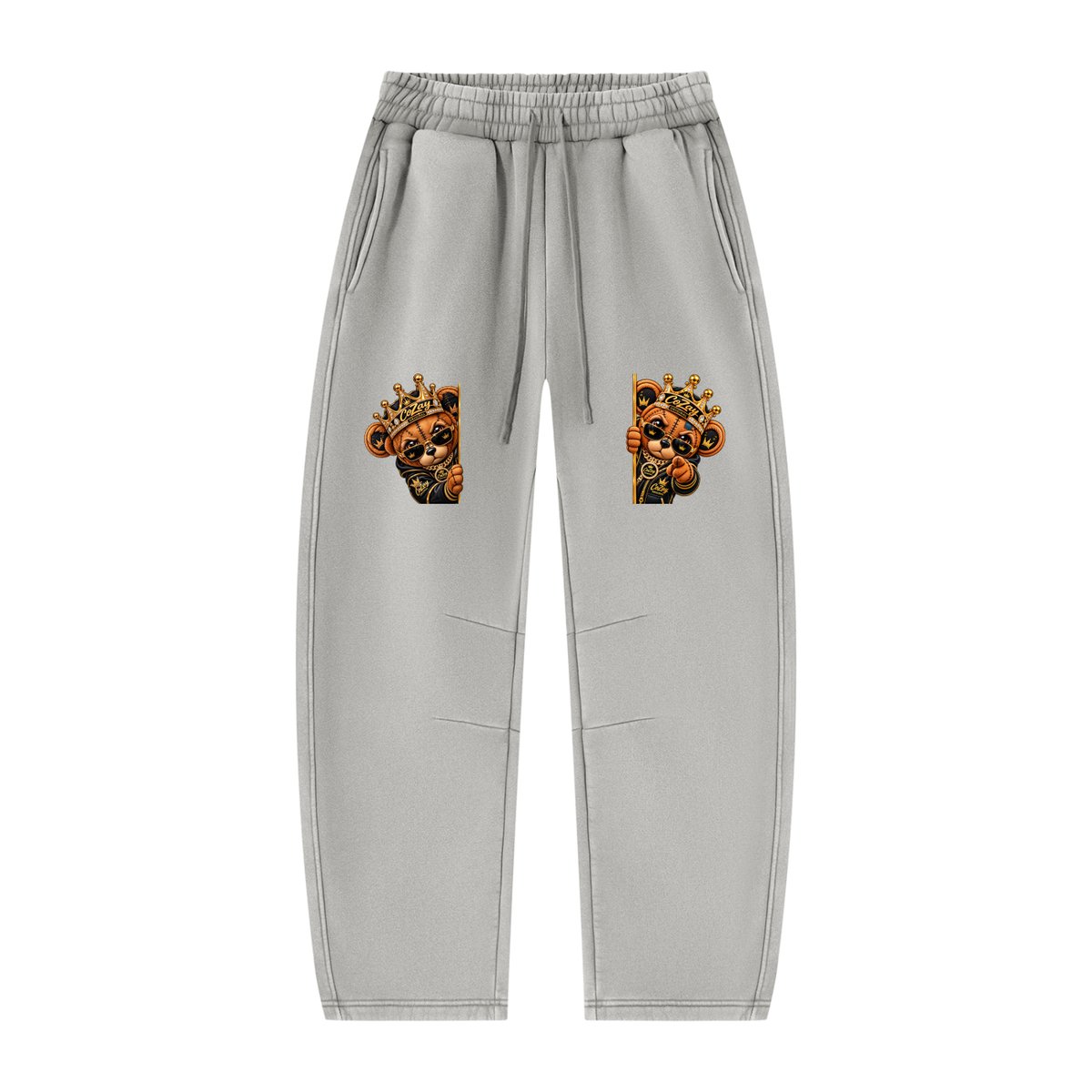 CoZay Original ICU Bear Unisex Vintage Wash Barrel Leg Fleece Sweatpants