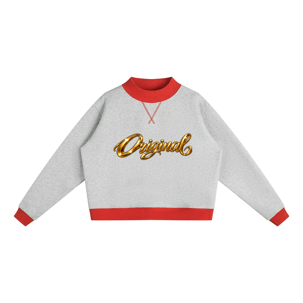 CoZay Original Bear Women’s Mock Neck Crewneck Sweatshirt