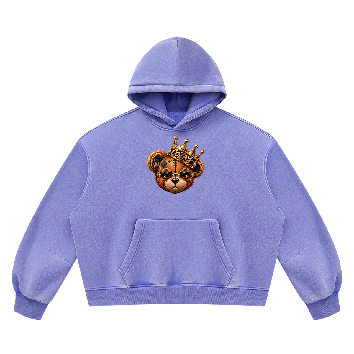 CoZay Original Cartier Bear Unisex Vintage Wash Boxy Fleece Hoodie