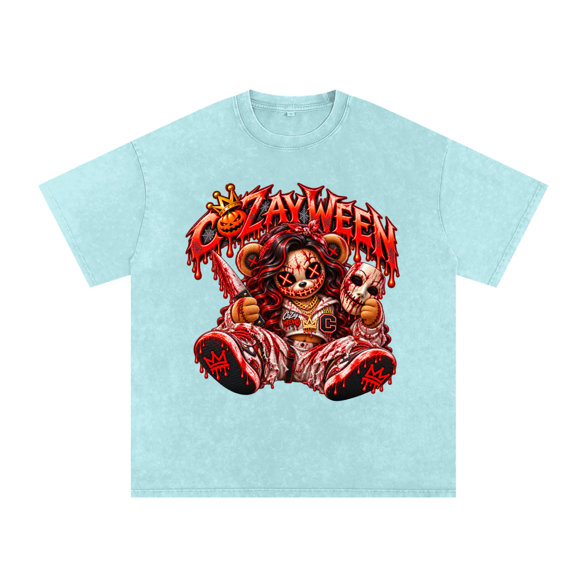 CoZayWeen Purge Snow Washed Oversized Cotton T-Shirt