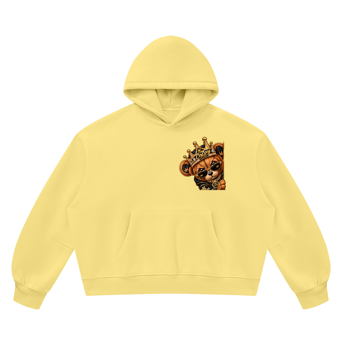 CoZay Original ICU Bear Unisex Vintage Wash Boxy Fleece Hoodie