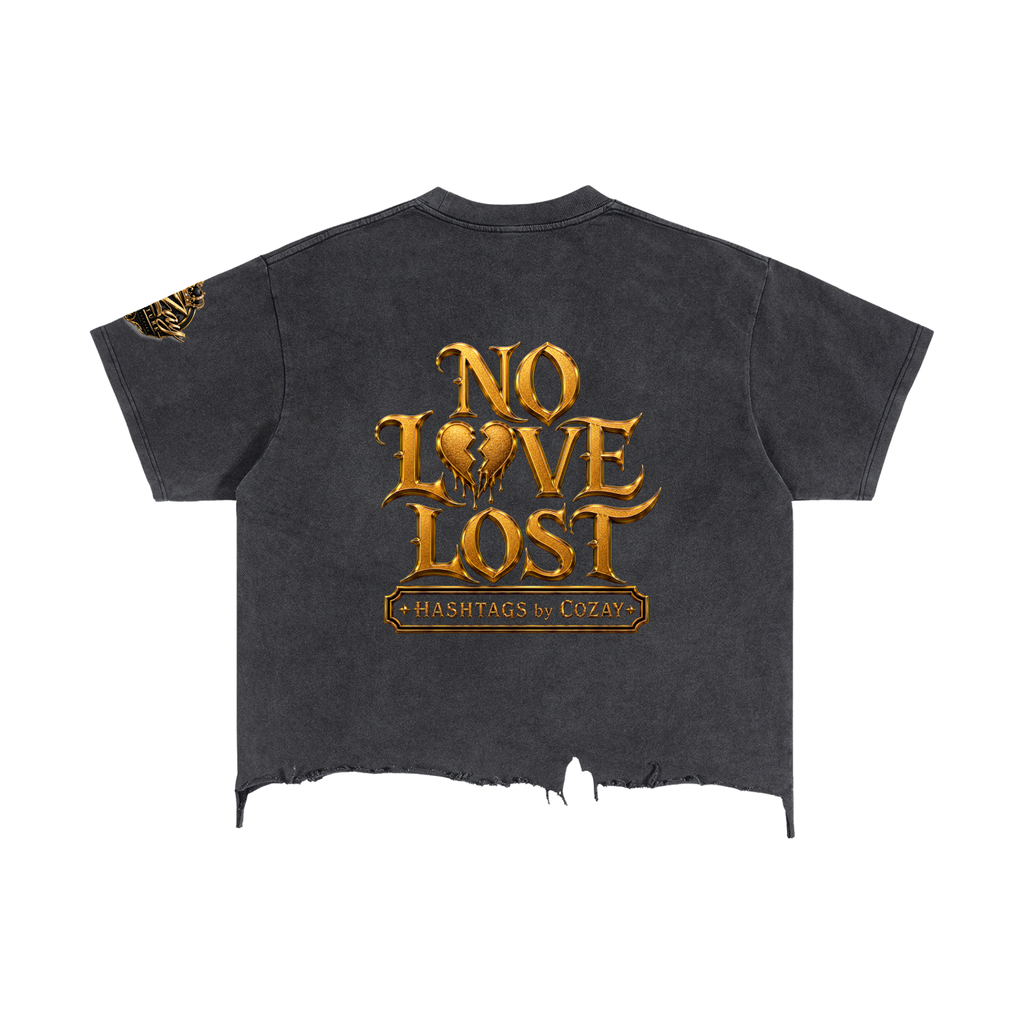 CoZay Signature LL Vintage Wash Boxy Distressed Hem T-Shirt