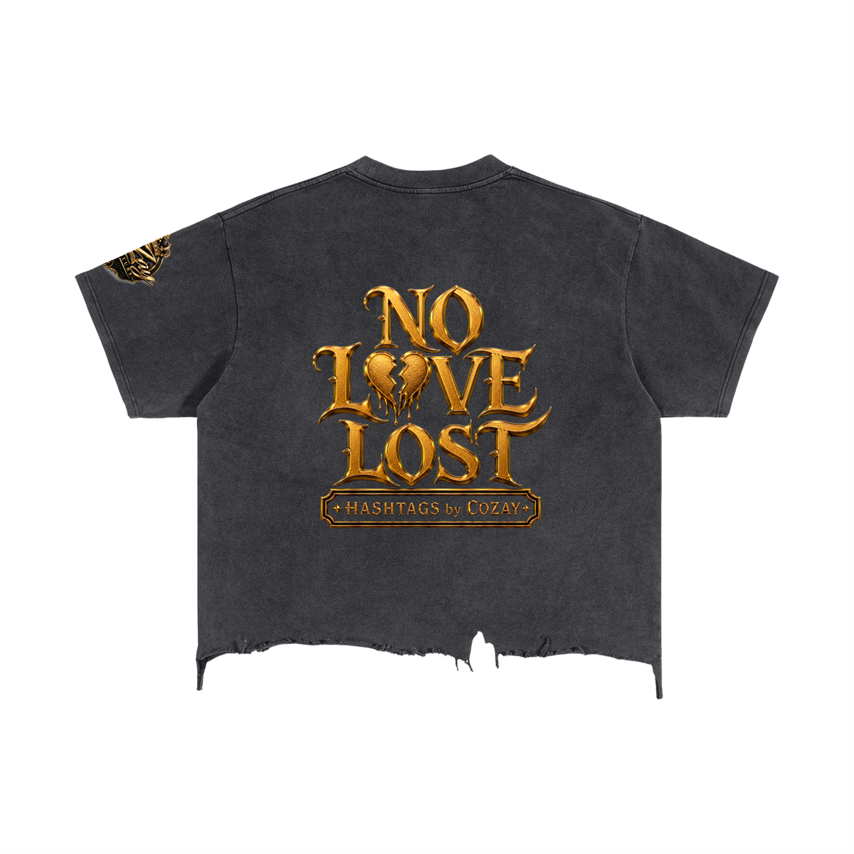 CoZay Signature LL Vintage Wash Boxy Distressed Hem T-Shirt