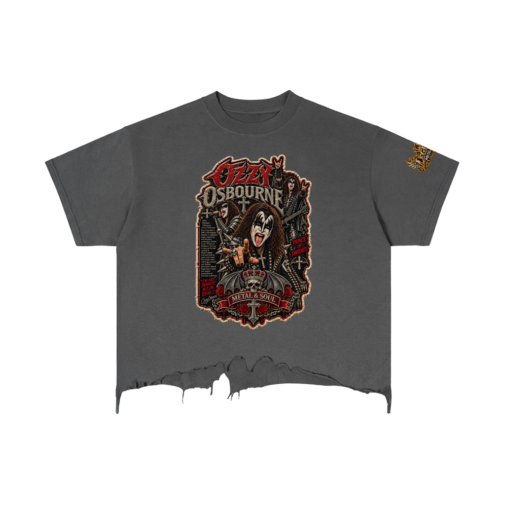 CoZay Legends Ozzie Vintage Wash Boxy Distressed Hem T-Shirt