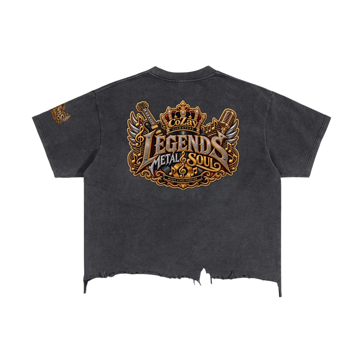 CoZay Legends Hendrix Vintage Wash Boxy Distressed Hem T-Shirt