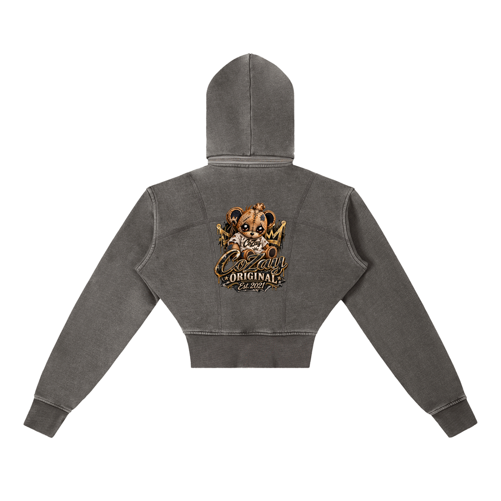 CoZay Original Vintage Washed Cropped Fleece Hoodie