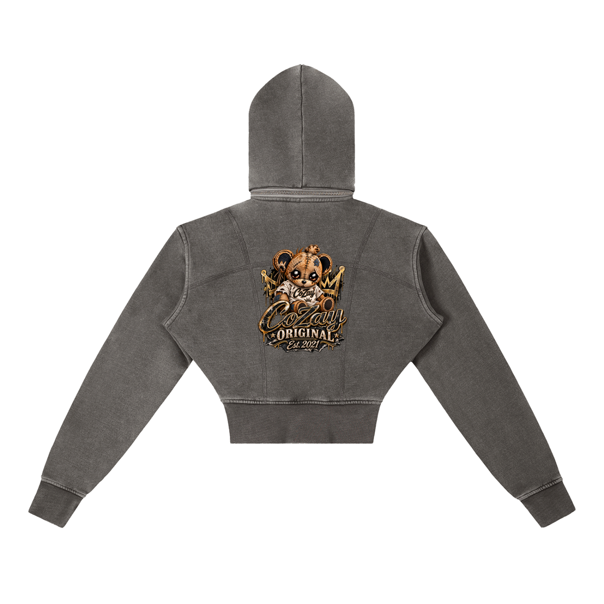 CoZay Original Vintage Washed Cropped Fleece Hoodie