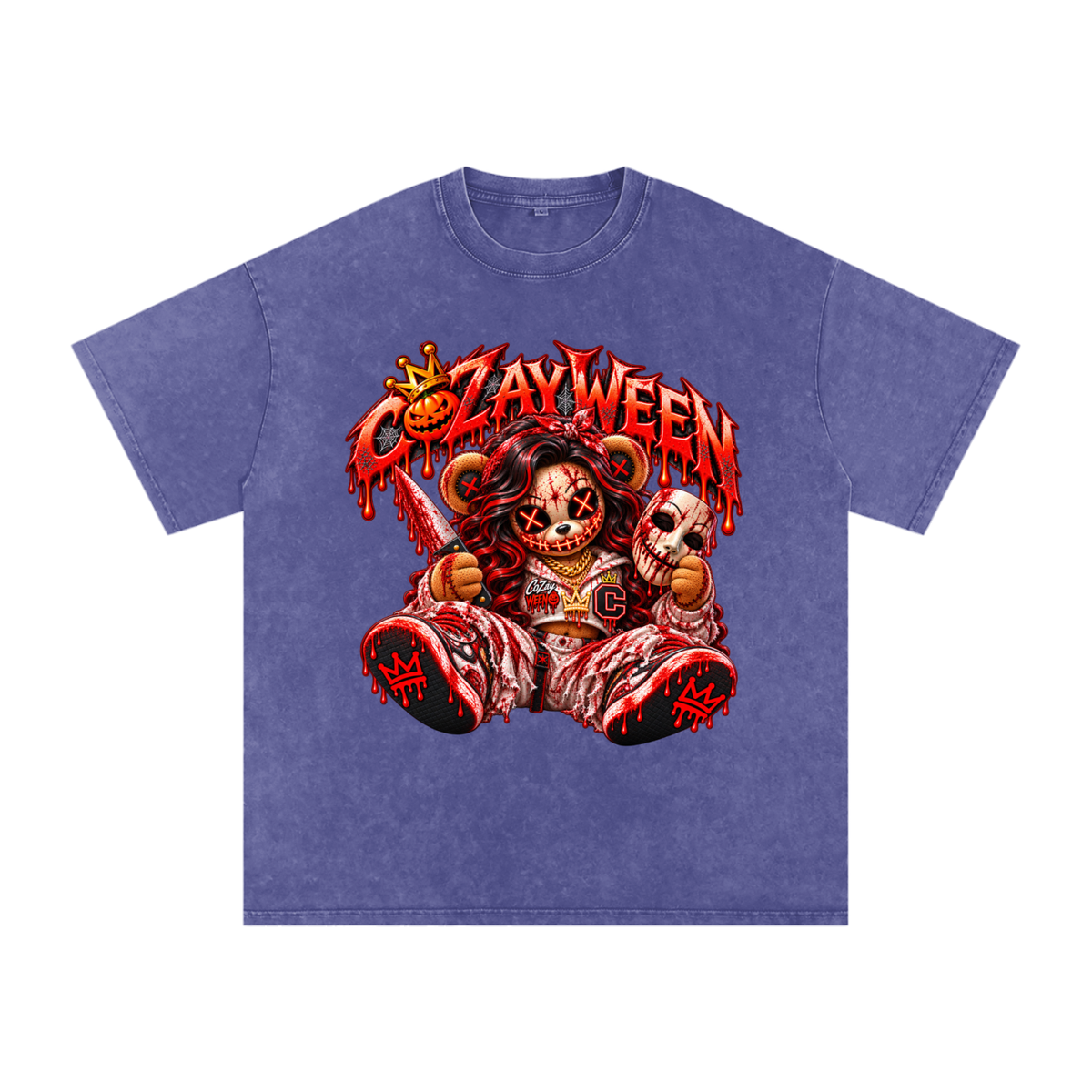 CoZayWeen Purge Snow Washed Oversized Cotton T-Shirt