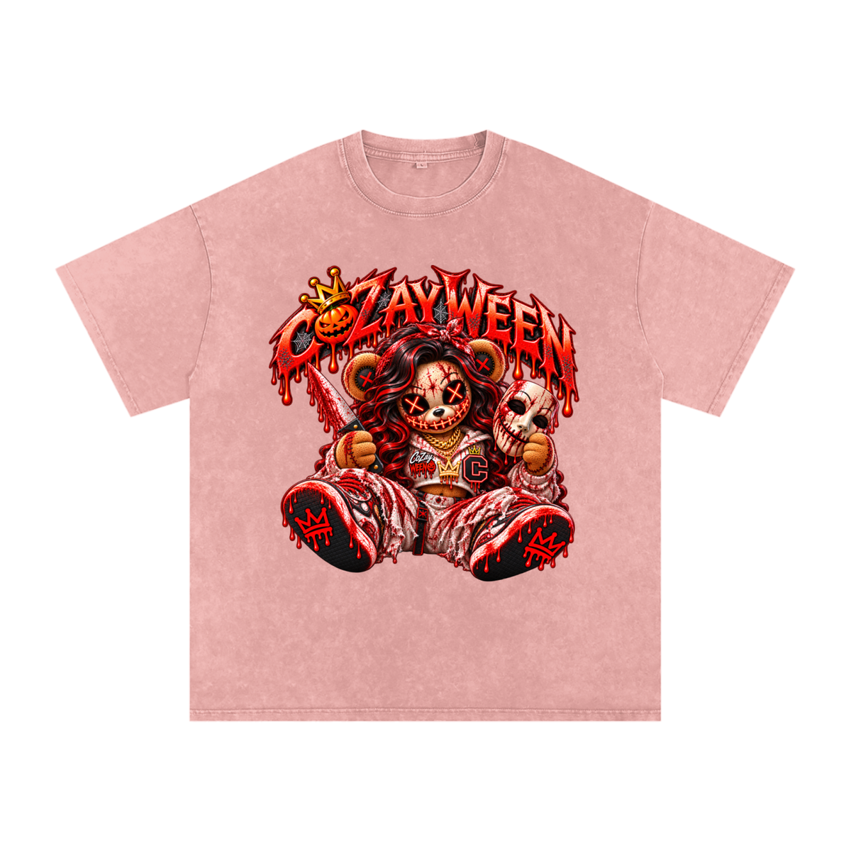 CoZayWeen Purge Snow Washed Oversized Cotton T-Shirt