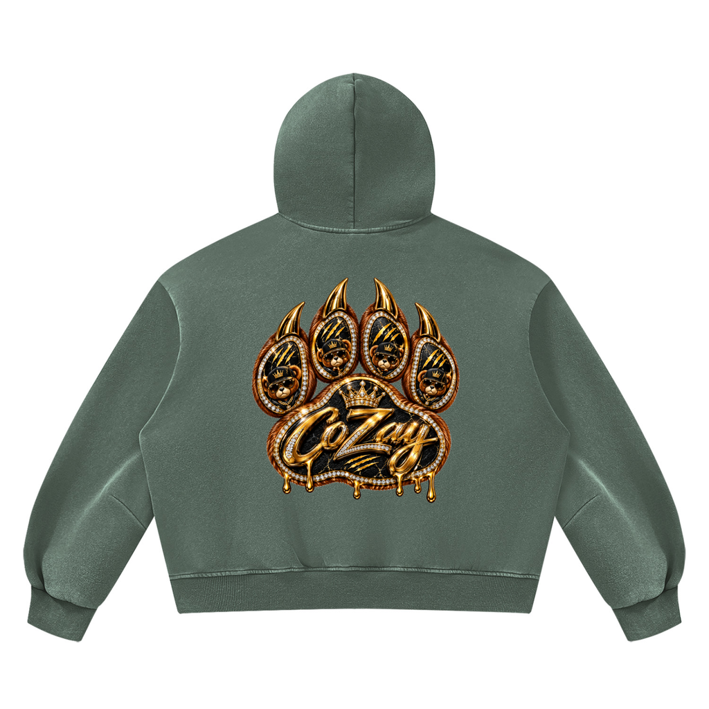 CoZay Original Cartier Bear Unisex Vintage Wash Boxy Fleece Hoodie