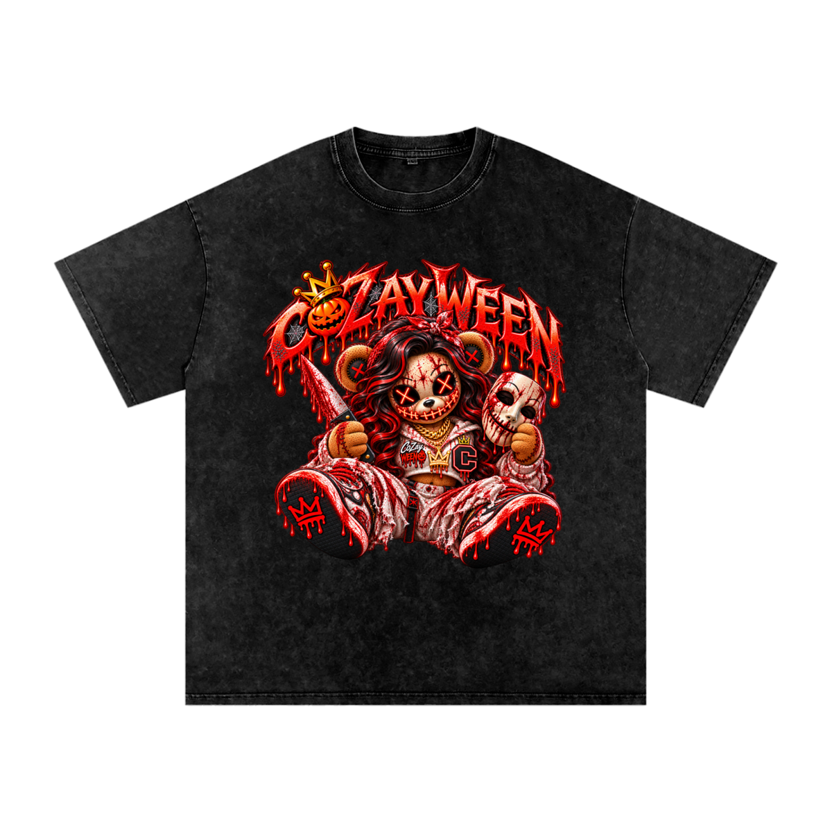 CoZayWeen Purge Snow Washed Oversized Cotton T-Shirt