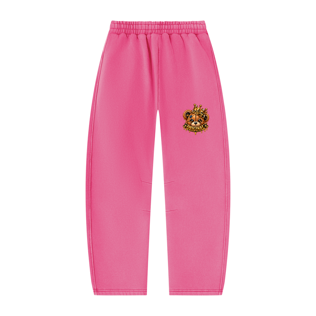 CoZay Original Bear Unisex Vintage Wash Barrel Leg Fleece Sweatpants