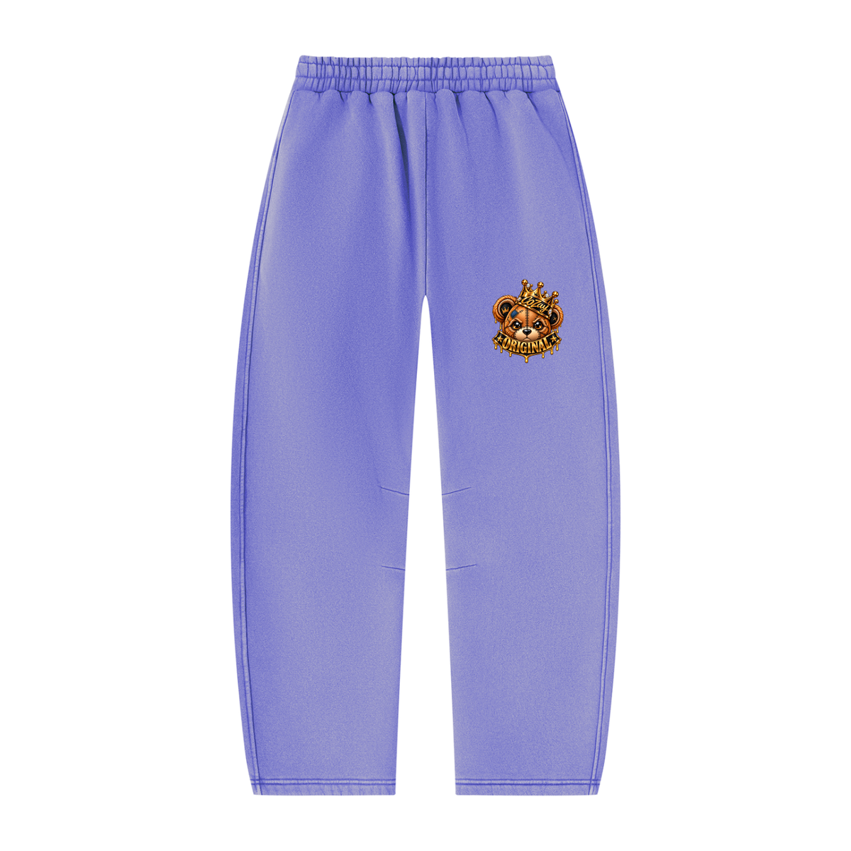 CoZay Original Bear Unisex Vintage Wash Barrel Leg Fleece Sweatpants