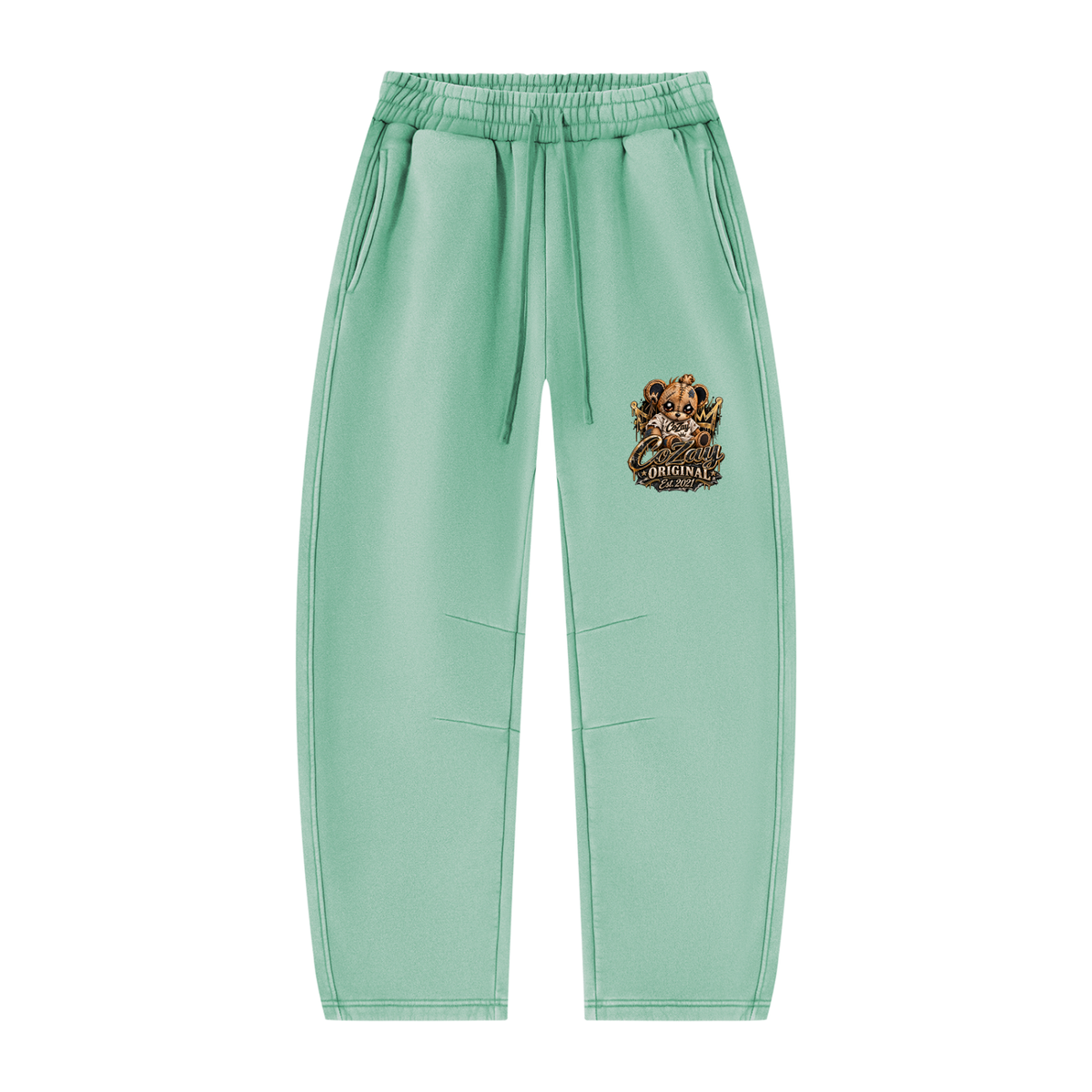 COZAY ORIGINAL Unisex Vintage Wash Barrel Leg Fleece Sweatpants