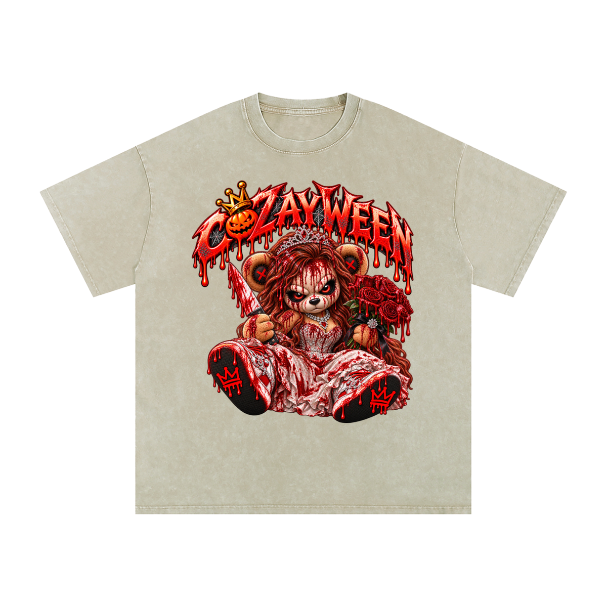 CoZayWeen Carey Snow Washed Oversized Cotton T-Shirt