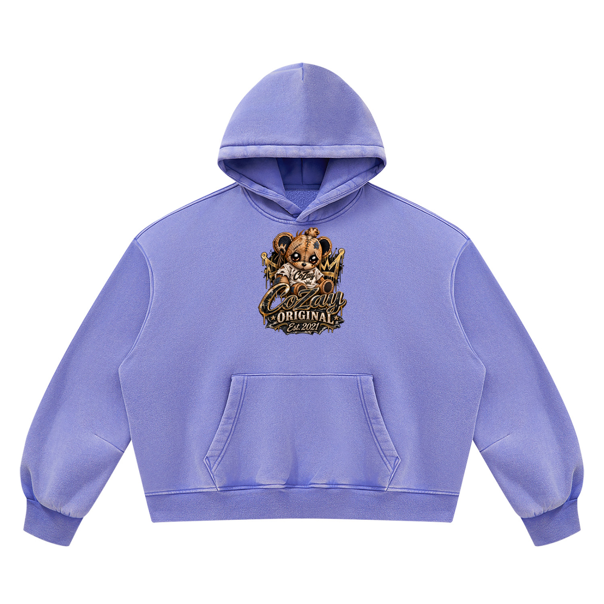 COZAY ORIGINAL Unisex Vintage Wash Boxy Fleece Hoodie
