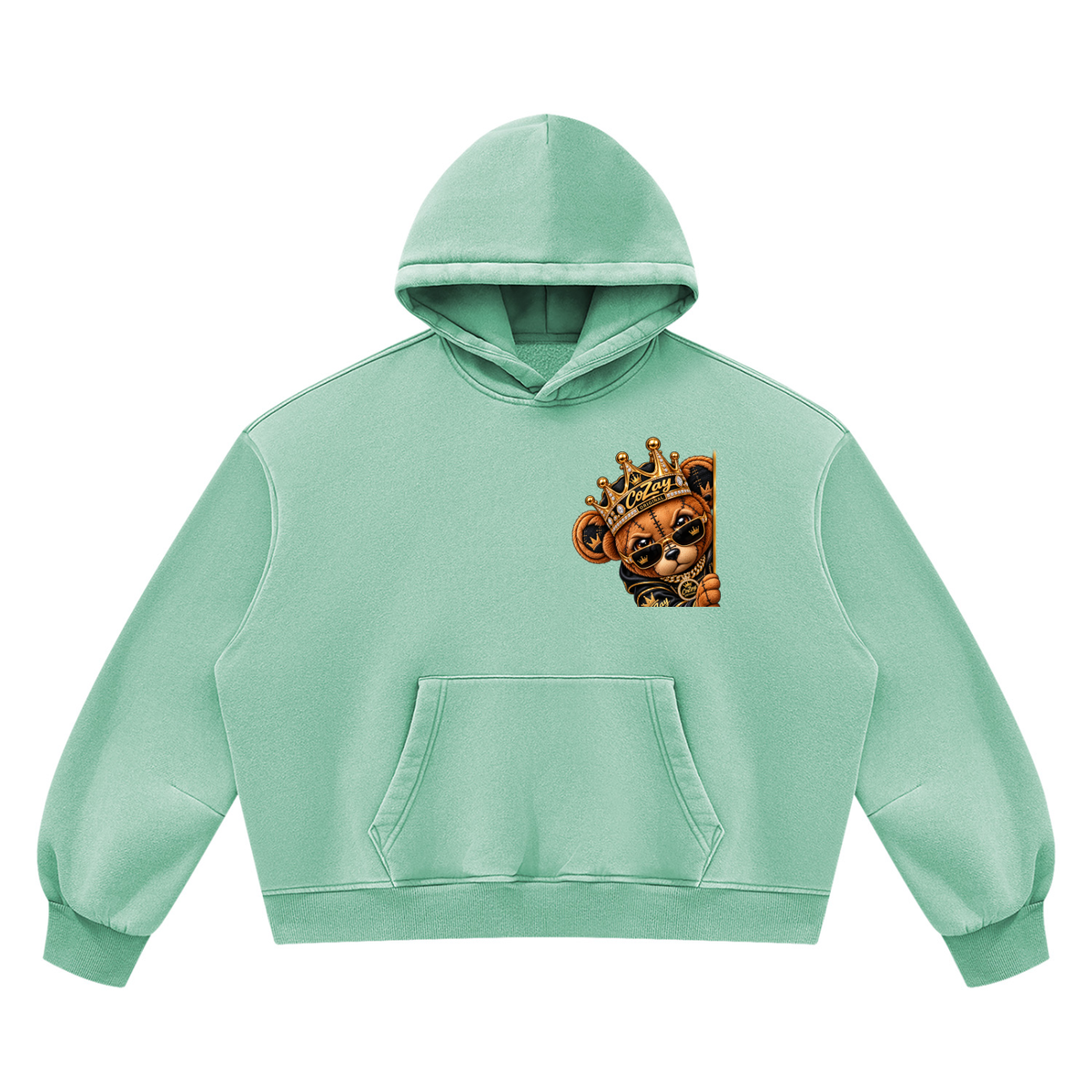 CoZay Original ICU Bear Unisex Vintage Wash Boxy Fleece Hoodie