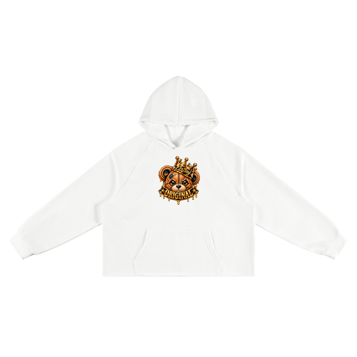 CoZay Original Bear Unisex Vintage Wash Raw Edge Boxy Hoodie