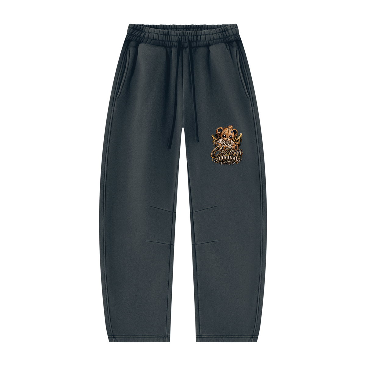 COZAY ORIGINAL Unisex Vintage Wash Barrel Leg Fleece Sweatpants