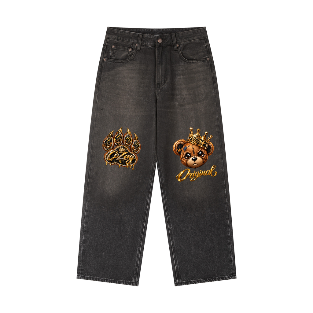 CoZay Original Bear Blk Vintage Wash Heavyweight Denim Jeans