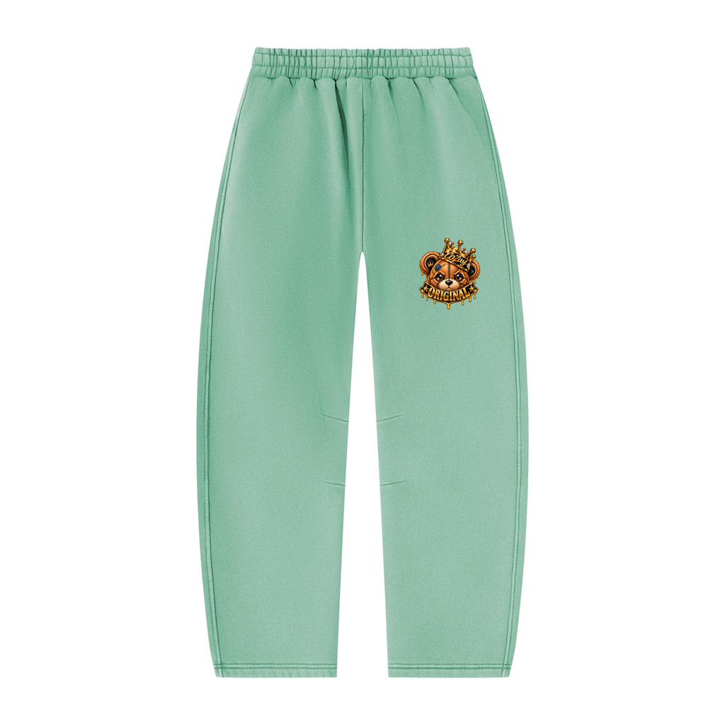 CoZay Original Bear Unisex Vintage Wash Barrel Leg Fleece Sweatpants