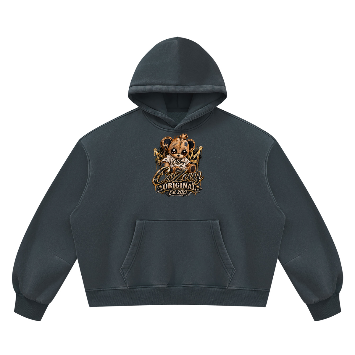COZAY ORIGINAL Unisex Vintage Wash Boxy Fleece Hoodie