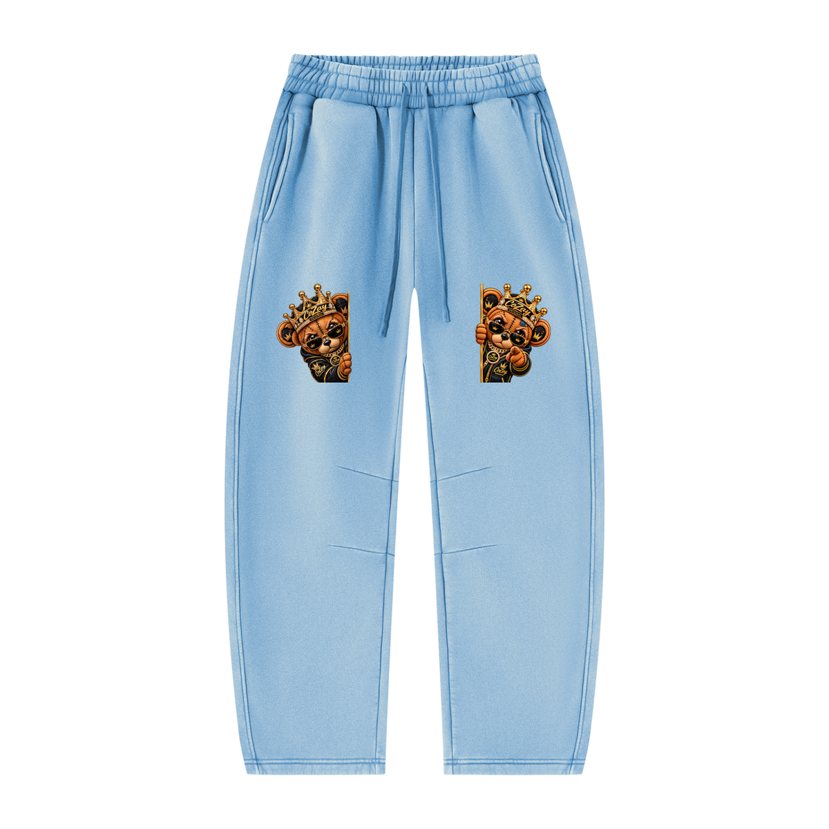 CoZay Original ICU Bear Unisex Vintage Wash Barrel Leg Fleece Sweatpants