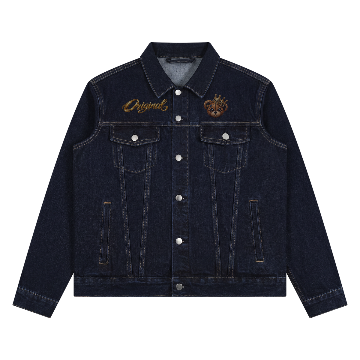 CoZay Original Bear Unisex Vintage Wash Denim Jacket