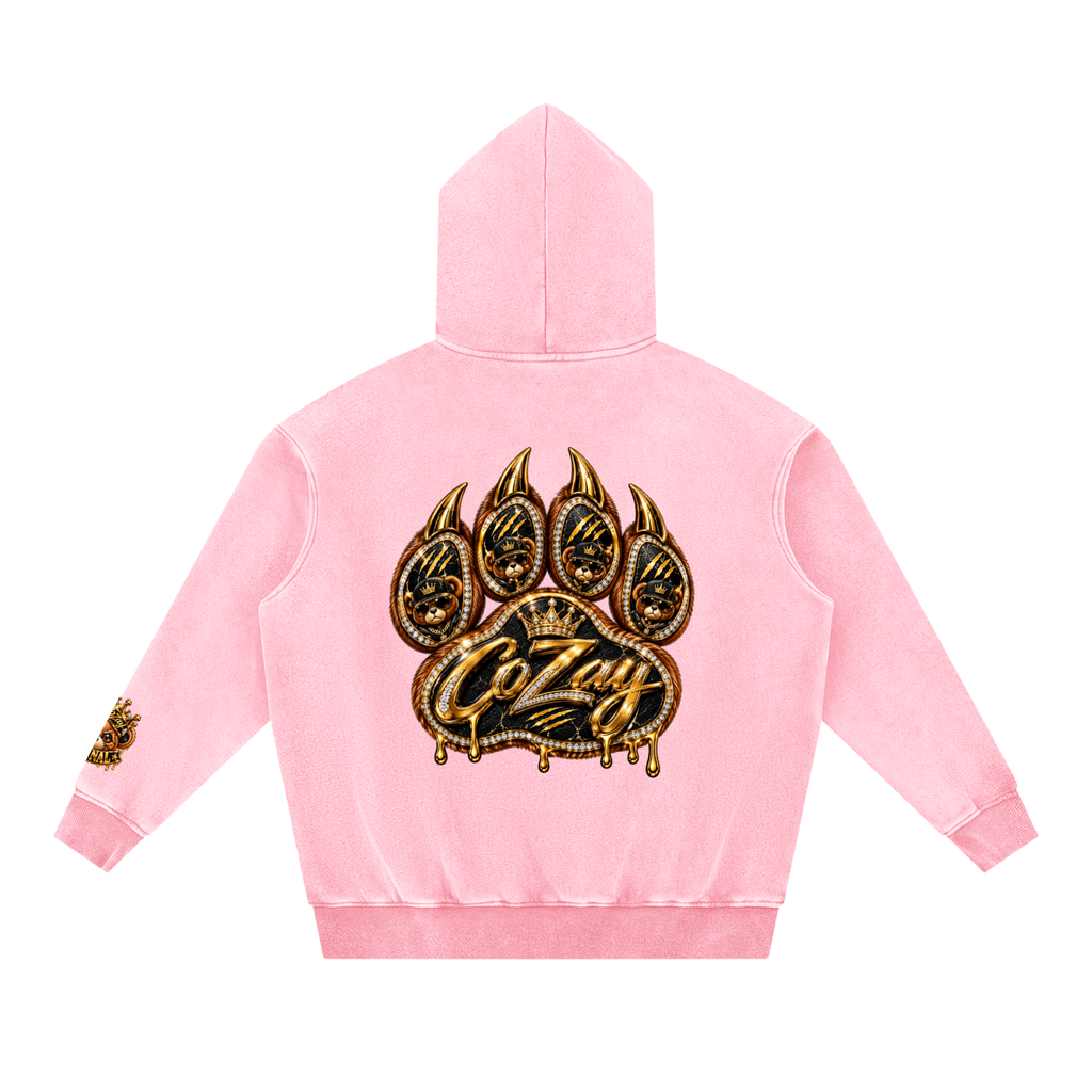 CoZay Original Bear Snow Wash Fleece Oversize Hoodie