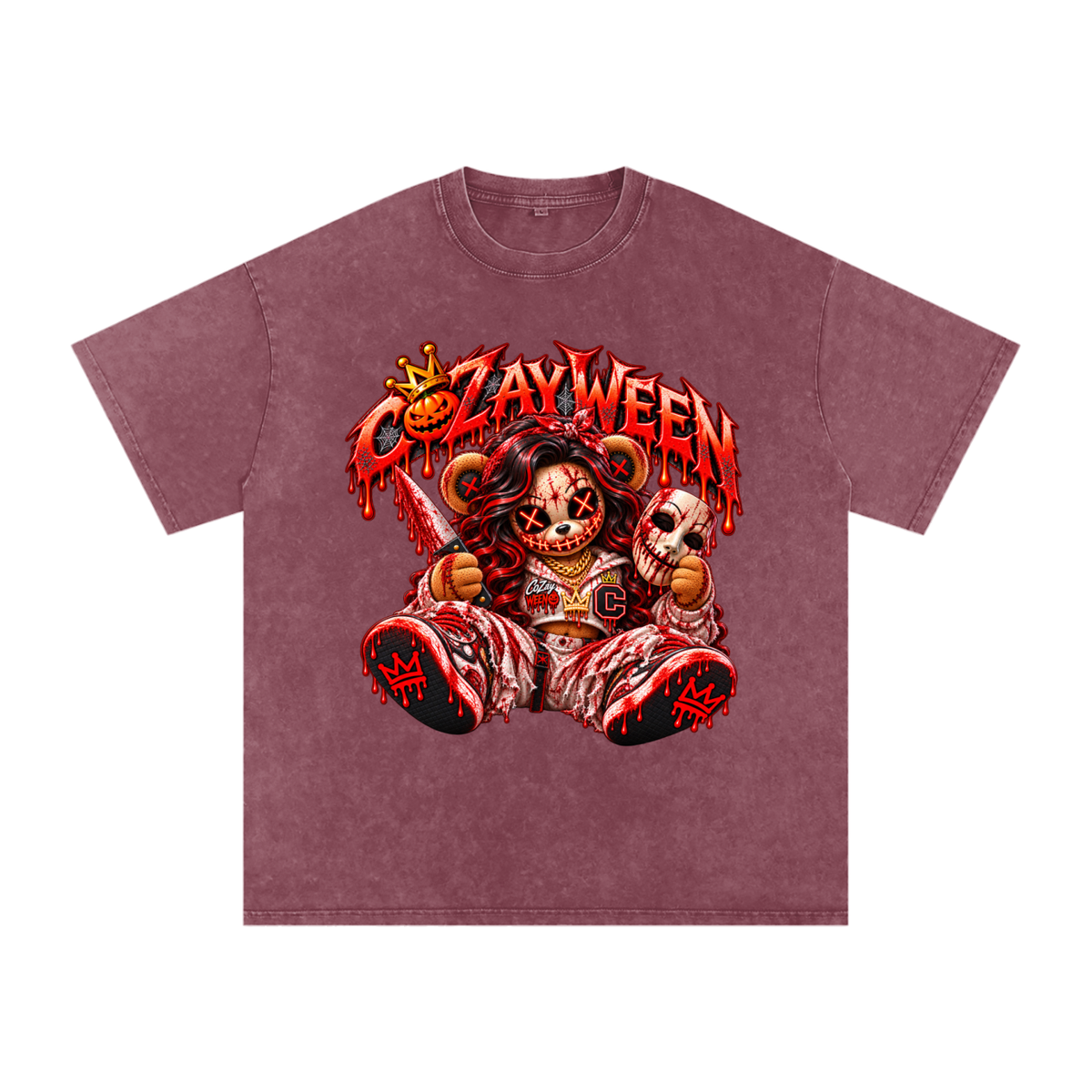CoZayWeen Purge Snow Washed Oversized Cotton T-Shirt