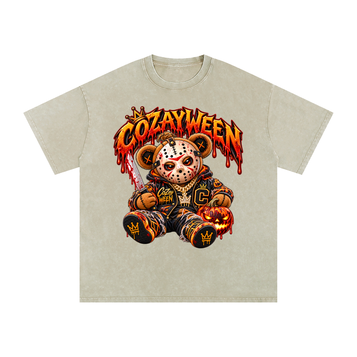 CoZayWeen Jason Snow Washed Oversized Cotton T-Shirt