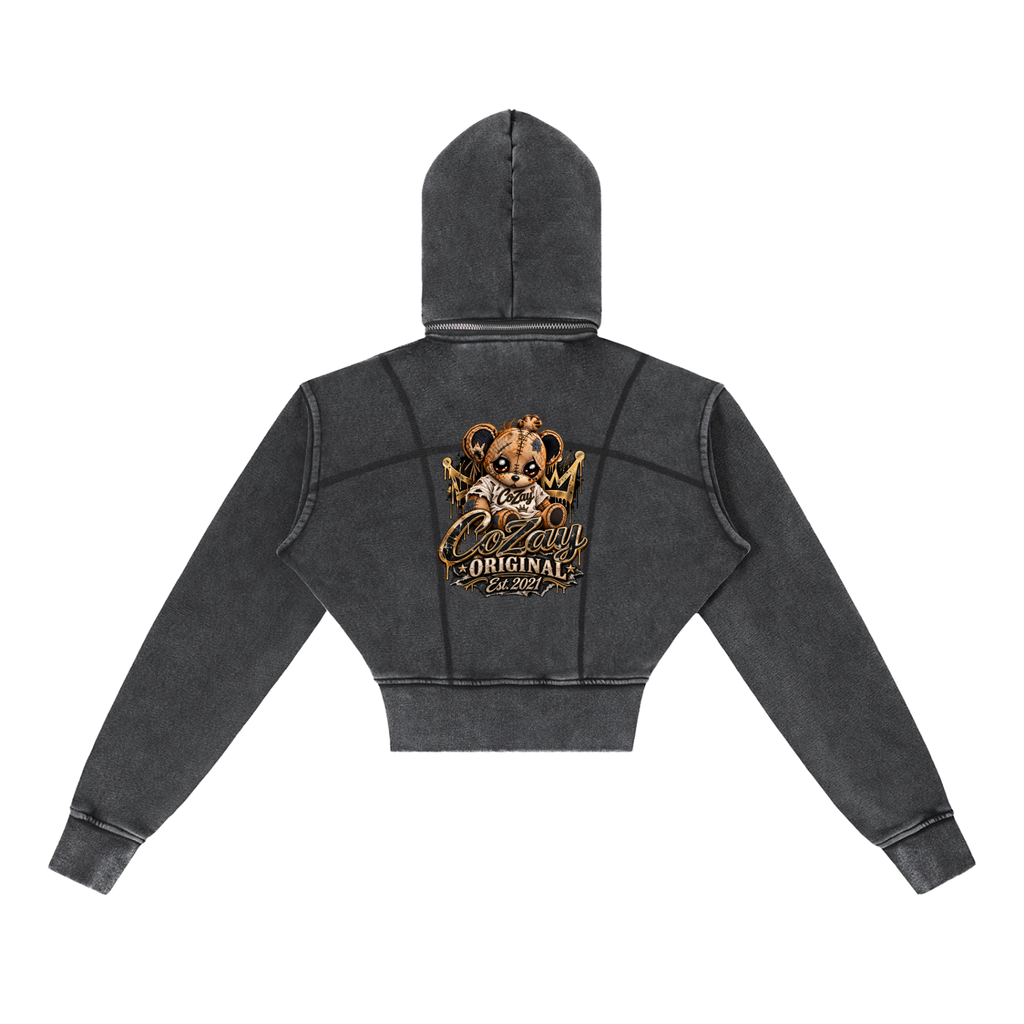 CoZay Original Vintage Washed Cropped Fleece Hoodie