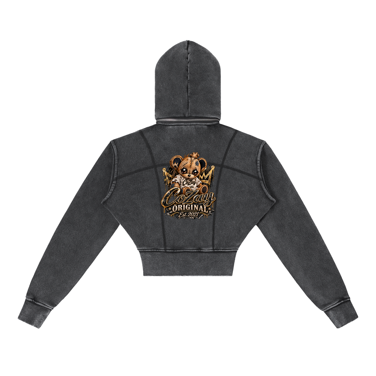 CoZay Original Vintage Washed Cropped Fleece Hoodie